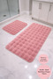 Pufina Pink Ultra Soft Luxury Non-Slip and Cotton Based Modern 2-Piece Bathroom Mat Set