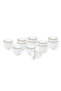 CAWA White Porcelain & Bone China Coffee Cups with Gold Rim|12 PCS, 90ml Arabic Gahwa Cups