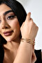 Gold Color Ajda Model 3-Piece Classic Cuff Bracelet Set Lrn028 - 3