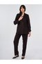 Lyocell Linen Double Suit with Flap Pockets Dark Brown 16037 - 2