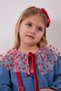 My Little Girl's Tulle Collar Detailed Denim Dress - Blue - 4