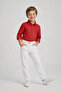 Boys' Red Long Sleeve Shirt White Pants April 23 October 29 Performance Outfit