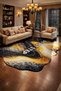 Mosso Green Theme Floral and Cheetah Figure Patterned Woven Base Modern Decorative Carpet Mosso3226 - 2