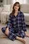 Women's Pajama Set with Buttons on the Hem, Lycra Viscose Fabric - 8