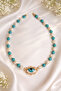 Real Pearl and Turquoise Natural Stone Necklace Designed with Enamel Eye-Shaped Pendant for Evil Eye Protection - 4