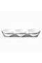 Arabic-Inspired Serving Bowl Set – 3PCS Round 13cm White Porcelain Bowls with Metal Stand