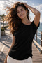 Women's Knitwear Blouse Black Short Sleeve Bat Sleeve Sausage Collar Boat Neck Casual Soft Stylish - 2