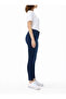 Double Tt High Waist Narrow Leg Lycra Blue Denim Trousers - 3