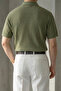 Men's Old Money Stripe Textured Short Sleeve Polo Collar T-Shirt - 4
