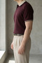 Old Money Premium Short Sleeve Men's Polo Collar Knitwear T-Shirt - 4