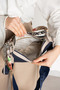Women's Shoulder and Hand Bag with Silk Scarf Detail - 3