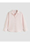 Giyçık Store Pink Striped Oversize Women's Shirt