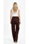 Women's Brown Denim Pants Lycra High Waist Palazzo - 4