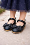Turquoise Quality with Orthopedic Black Flotur Leather Appearance, Silvery Bow, Babet - 2