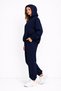 Oversize Women's Navy Blue Tracksuit Set Winter Cotton Lined Hooded Sports Set - 4