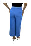 Plus Size Women's Elastic High Waist Wide Leg Pants with Front Pockets - 3