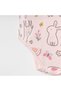Newborn Baby Girl Cotton Bodysuit Colorful Patterned Short Sleeve Bodysuit with Snap Fasteners 3-12 Months Pink - 6