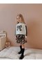 Girl's Leopard Patterned Bowknot Skirt 2-Piece Set New Season - 3