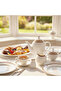 LUMA 47Pc Bone China Dinnerware Set, White & Red, Gold Rim|Perfect for 8 Persons - 3