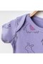 Newborn Baby Girl Cotton Bodysuit Colorful Patterned Short Sleeve Bodysuit with Snap Fasteners 3-12 Months Purple - 2