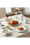 ZIYA 47Pc Bone China Dinnerware Set, White with Light Blue Rim|Perfect for 8 Persons - 4