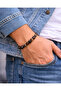 Natural Agate Stone Bracelet – Brown Toned Genuine Agate Natural Stone Bracelet – Unisex Elastic Bracelet - 3