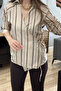 Mocha Line Binding Detailed Double Breasted Shirt Beige - 3
