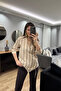 Mocha Line Binding Detailed Double Breasted Shirt Beige - 5