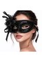 Black Venetian Party Mask – Floral Feathered Sequined - 2