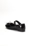 Girl's Ballerina Ballet Shoes with Black Patent Leather Bow and Beaded Helmet - 4