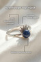 Kyanite Natural Stone Princess Crown Cut Ring Adjustable