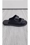 Genuine leather men's slippers with buckle detail - new summer lightweight, breathable leather slippers - black - 6