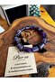 Amethyst Natural Stone Capsule Cut Bracelet - 3