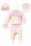 Baby Girl 5-Piece Hospital Discharge Set 0-3 Months Hearted Bow Cotton Luxury - 2