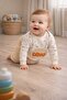 Dino Embossed Printed Baby Boy Set with Pocket Detail - 4