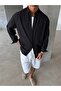 Men's Black Comfortable Fit Cotton Linen Shirt Ls-19845 - 6