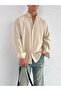 Men's Beige Comfortable Fit Cotton Linen Shirt Ls-19845 - 2