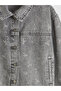Girl's Jean Jacket with Bow and Stones - 3