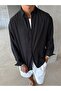 Men's Black Comfortable Fit Cotton Linen Shirt Ls-19845