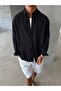 Men's Black Comfortable Fit Cotton Linen Shirt Ls-19845 - 5