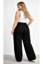 New Season-High Waist Elastic Black Wide Leg Pants - Flexible and Comfortable Cut Jeans - 6