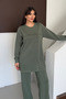 Oversize Metal Snap Detailed Asymmetrical Cut Modal Hijab Set 1187 - 5