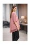 Stylish Crew Neck Asymmetrical Blouse with Lace and Satin Detail - 3