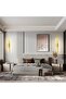 Modern Gold LED Wall Sconce, Adjustable 3-Color Dimmable Wall Light 18W, Flush Mount Indoor Decorati - 5