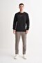 Thick Diagonal Textured 100% Cotton 3 Thread Regular Fit Sweatshirt