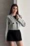 Women Blazer Jacket Crop Double-Breasted Lapel Double Button Regular Short Coat - 4