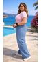 Cool Fit High Waist Elastic Wide Leg Stretchy Lycra Jeans - 4