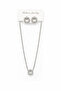 Zircon Stone Waterway Square Form Necklace Earrings Jewelry Set