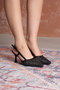 Glamour Women's Mesh Stone Embroidered Pointed Toe Evening Dress Thin Heeled Shoes - 7