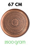 صينية نحاسية أورفا سميكة بنقش أصيل مطرزة يدويًا مقاس 67 سم - BAKIR-TPS524